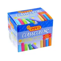 (1120) JOVI TIZAS CLASSCOLOR SCHOOL ANTIPOLVO REDONDAS COLORES SURTIDOS CAJA 100 UD