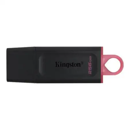 (DTX/256GB) KINGSTON PENDRIVE DATATRAVELER EXODIA 256GB C/TAPA PROTECTORA Y RANURA PARA COLGAR USB 3.2 NEGRO/ROSA