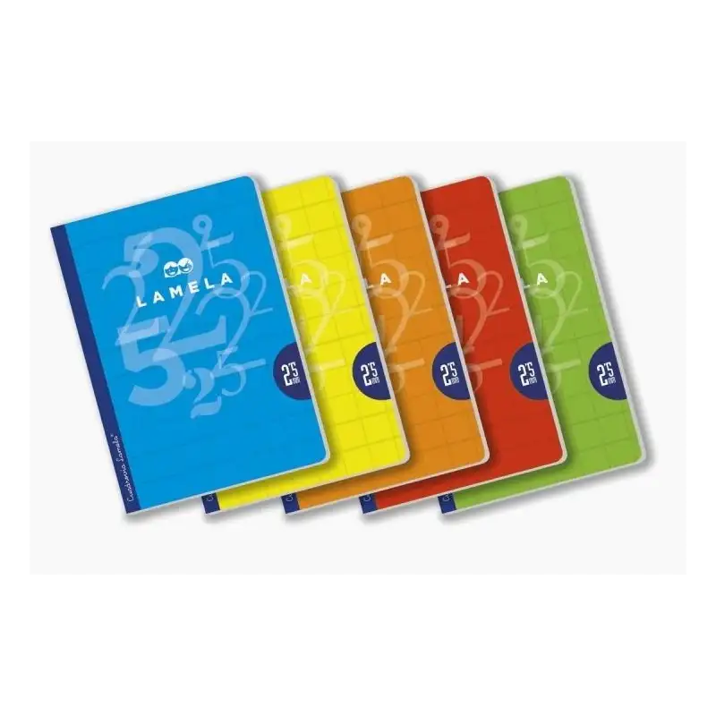 (06A403S) LAMELA LIBRETA GRAPADA 50H A4 90GR CUADROVÍA 3MM C/MARGEN C/SURTIDOS BÁSICOS