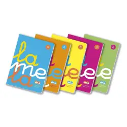 (06A4P03) LAMELA LIBRETA GRAPADA 50H A4 90GR CUADROVÍA 3MM CUBIERTA PP C/SURTIDOS