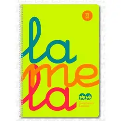 (7FTP005A) LAMELA CUADERNO ESPIRAL 80H FOLIO 90GR CUADROVÍA 5MM C/MARGEN CUBIERTA PP AMARILLO FLUORESCENTE