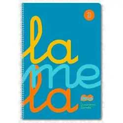 (7FTP005B) LAMELA CUADERNO ESPIRAL 80H FOLIO 90GR CUADROVÍA 5MM C/MARGEN CUBIERTA PP AZUL FLUORESCENTE