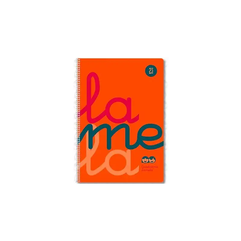 (7FTP005N) LAMELA CUADERNO ESPIRAL 80H FOLIO 90GR CUADROVÍA 5MM C/MARGEN CUBIERTA PP NARANJA FLUORESCENTE