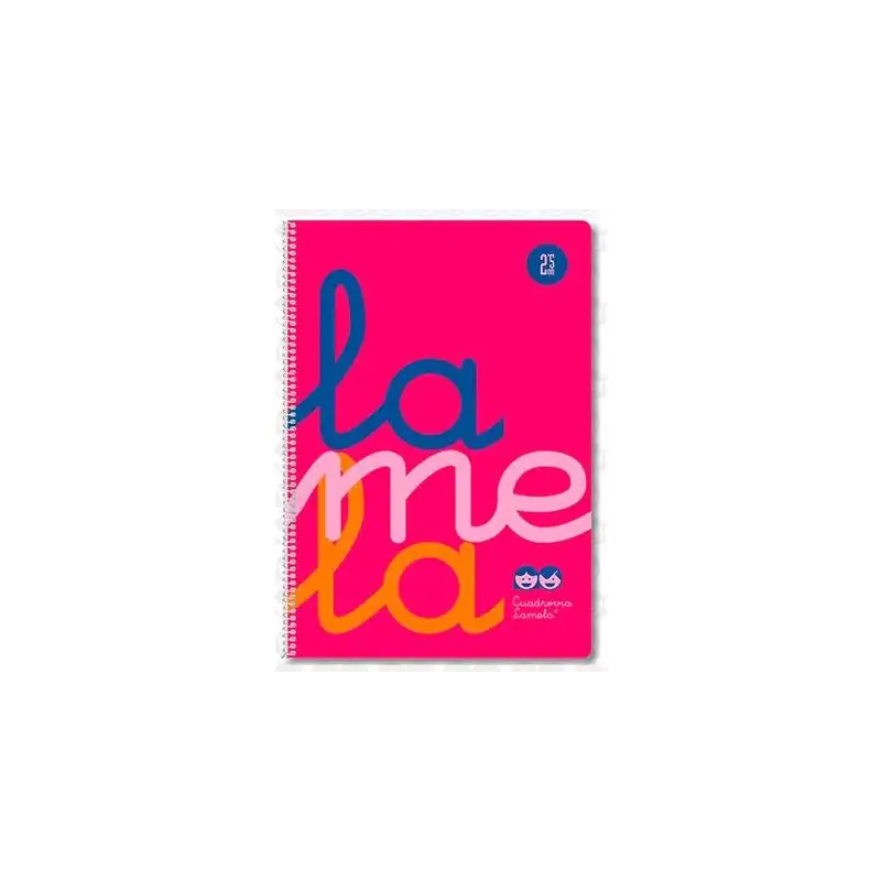 (7FTP005R) LAMELA CUADERNO ESPIRAL 80H FOLIO 90GR CUADROVÍA 5MM C/MARGEN CUBIERTA PP ROSA FLUORESCENTE