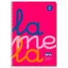 (7FTP005R) LAMELA CUADERNO ESPIRAL 80H FOLIO 90GR CUADROVÍA 5MM C/MARGEN CUBIERTA PP ROSA FLUORESCENTE