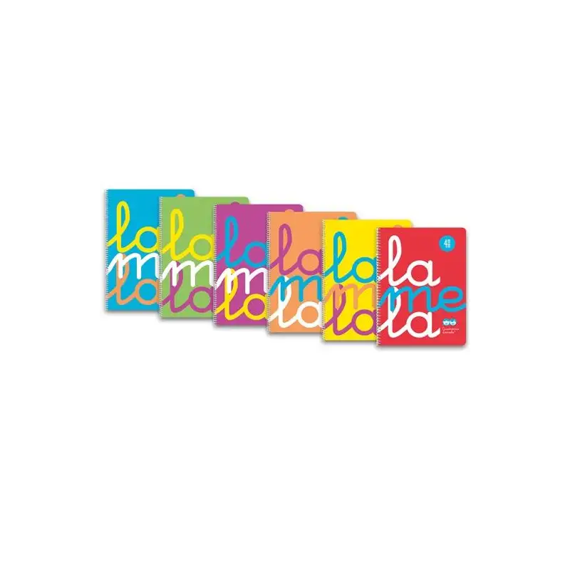 (7FTP04S6) LAMELA CUADERNO ESPIRAL 80H FOLIO 90GR CUADROVÍA 4MM TAPA PP  C/SURTIDOS