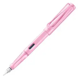 (1237239) LAMY PLUMA ESTILOGRÁFICA SAFARI PLÁSTICO ASA MANGO ERGONÓMICO CARTUCHO TINTA AZUL PUNTA M ROSA CLARO