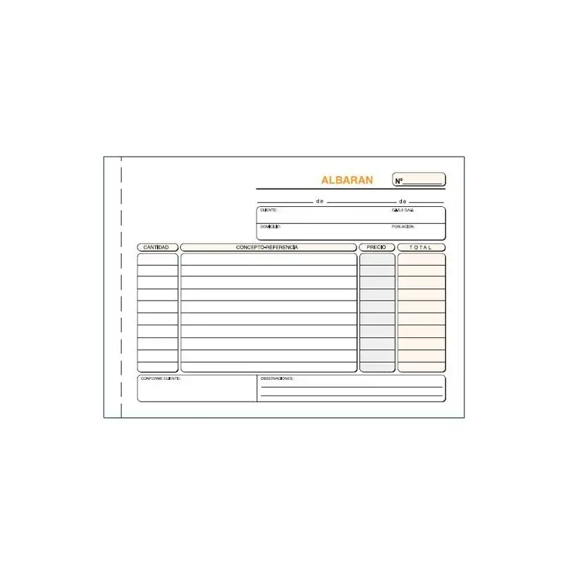 (T-121) LOAN TALONARIO ALBARANES CUARTO APAISADO TRIPLICADO AUTOCOPIA