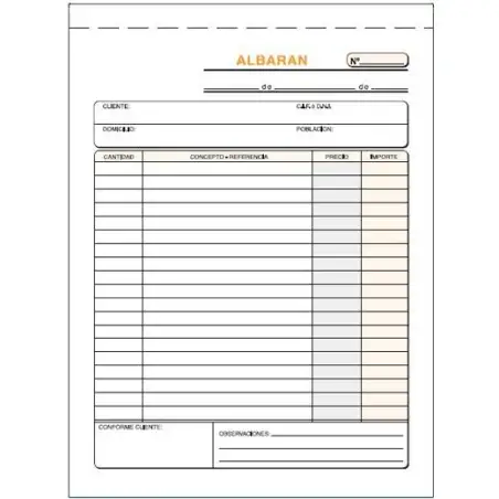 (T-122) LOAN TALONARIO ALBARANES CUARTO NATURAL TRIPLICADO AUTOCOPIA
