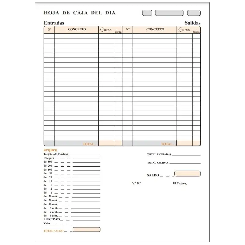 (T-133) LOAN TALONARIO ARQUEO DE CAJA FOLIO SIN COPIA