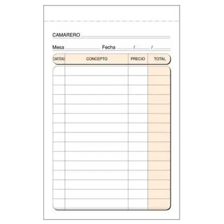 (T-160) LOAN TALONARIO CAMAREROS ESPECIAL BOLSILLO NATURAL SIMPLE