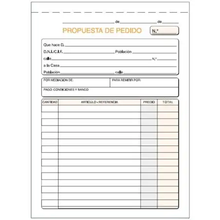 (T-71) LOAN TALONARIO PEDIDOS CUARTO NATURAL DUPLICADO AUTOCOPIA