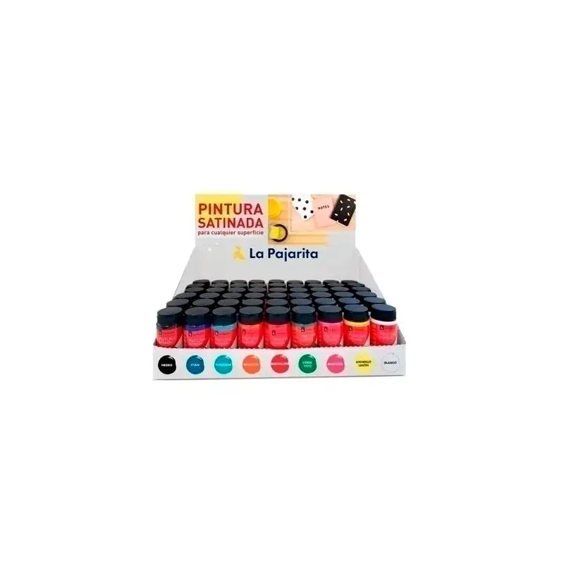 (090915) LA PAJARITA PINTURA SATINADA BOTE DE 35ML COLORES SURTIDOS EXPOSITOR SOBREMESA 54UD