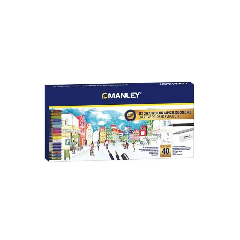 (MLA00040) MANLEY SET CREATIVO LÁPICES DE COLORES 40 PIEZAS SURTIDO