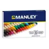 (MNC00077) MANLEY ESTUCHE DE 30 CERAS BLANDAS 60MM COLORES SURTIDOS