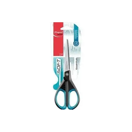 (468210) MAPED TIJERAS ESSENTIALS SOFT E4682 AMBIDIESTROS 17CM SIMÉTRICAS AZUL/NEGRO