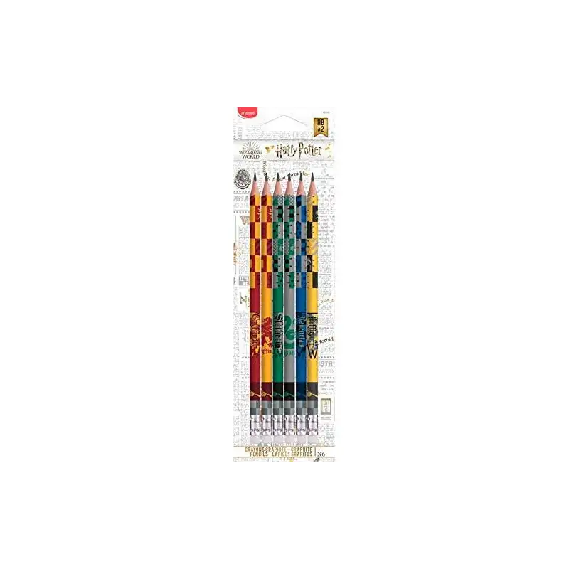 (851701) MAPED LÁPICES DE GRAFITO HARRY POTTER HB C/GOMA DECORADOS C/SURTIDOS ESTUCHE 6 UD