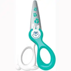 (137702) MAPED TIJERAS KIDIKUT 12CM SIMÉTRICAS CUCHILLAS FIBRA VIDRIO AZUL/BLANCO