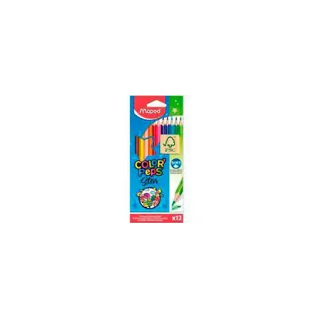(183212FC) MAPED LÁPICES DE COLORES COLOR´PEPS STAR CERTIFICADO FSC C/SURTIDOS ESTUCHE 12 UD
