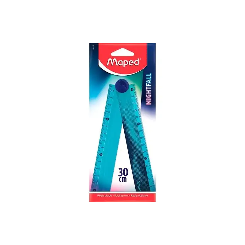 (281018) MAPED REGLA PLEGABLE NIGHTFALL 15/30 CM BLISTER AZUL