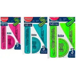 (895024) MAPED REGLAS TWIST´N FLEX ORIGINAL 15CM C/SURTIDOS KIT 3 PIEZAS