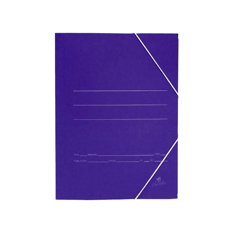 (1085) MARIOLA CARPETA CARTÓN BÁSICA 500GR GOMAS SOLAPA FOLIO 34X25CM CARTÓN MATE AZUL -20U-