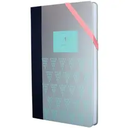 (57052SGR) MILAN LIBRETA PAPERBOOK MEDIANA 208 PAG PAUTADO CIERRE CON GOMA 21X14