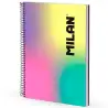 (57142E120SN) MILAN CUADERNO ESPIRAL A4 90H 120GR LÍNEA 7MM TAPA DURA COLECCIÓN SUNSET