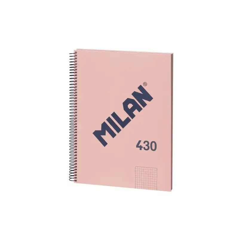 (57143E80P) MILAN CUADERNO CON ESPIRAL A4 80H 95GR CUADRICULADO 5X5MM TAPA DURA SERIE 430 SINCE 1918 ROSA