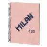 (57143E80P) MILAN CUADERNO CON ESPIRAL A4 80H 95GR CUADRICULADO 5X5MM TAPA DURA SERIE 430 SINCE 1918 ROSA