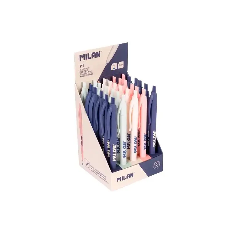 (176510930SNC) MILAN BOLÍGRAFO P1 SERIE 430 SINCE 1918 TINTA AZUL CAJA EXPOSITORA 30 UD