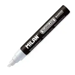 (591291012) MILAN FLUOGLASS ROTULADOR BORRABLE PUNTA BISELADA BLANCO