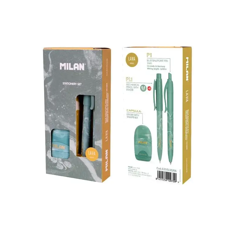 (6355LVGRA) MILAN CAJA REGALO SERIE LAVA CON BOLÍGRAFO P1