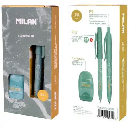 (6355LVGRA) MILAN CAJA REGALO SERIE LAVA CON BOLÍGRAFO P1