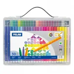 (0615350Y) MILAN ROTULADORES PUNTA CÓNICA COLORES SURTIDOS MALETÍN 50 UD