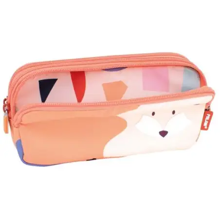 (081135FARN) MILAN PORTATODO 3 CREMALLERAS SERIE ESPECIAL FUN ANIMALS NARANJA