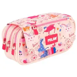 (08149FLC) MILAN PORTATODO 4 CREMALLERAS CON SOLAPA SERIE ESPECIAL FLOWICORN