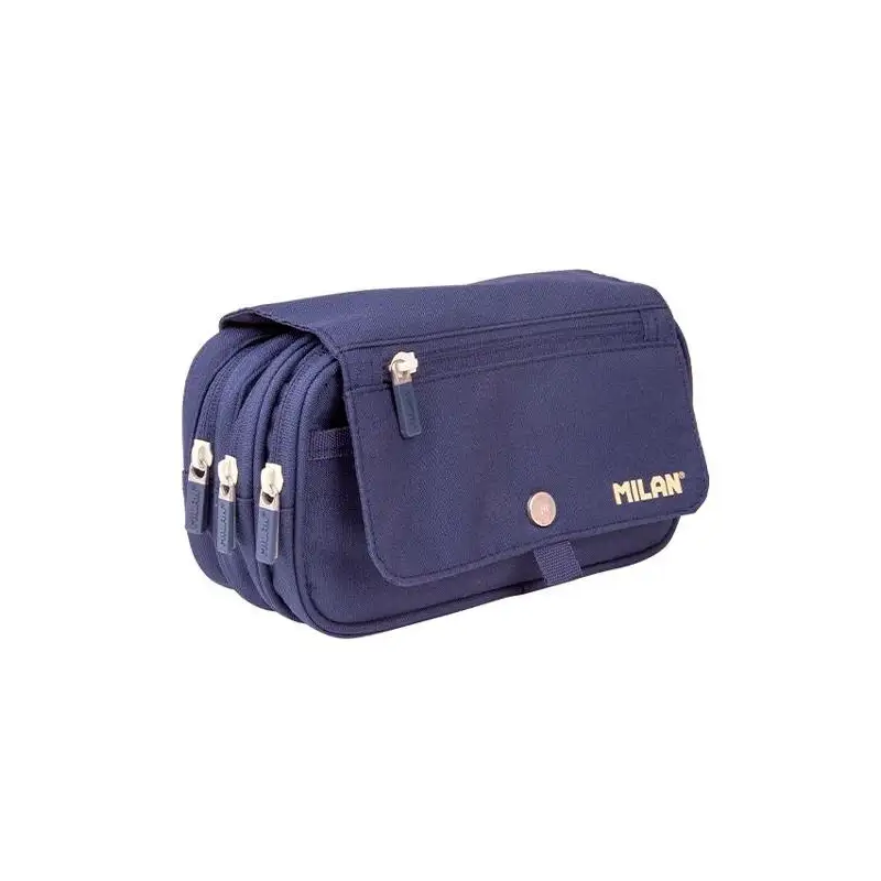 (08149SNCB) MILAN PORTATODO 4 CREMALLERAS CON SOLAPA 1918 AZUL MARINO