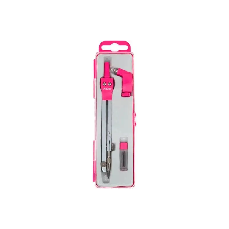 (11101P) MILAN COMPÁS UNIVERSAL CON PATA ARTICULADA + ADAPTADOR + 2 MINAS SERIE ACID ROSA