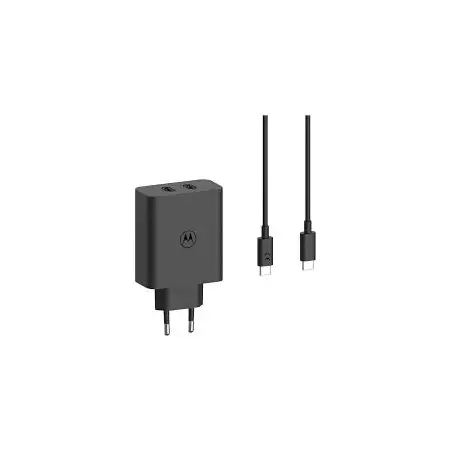 (SIMC1252) MOTOROLA CARGADOR PARED CON CABLE 2 X USB-C TURBO POWER GAN 125W DUAL