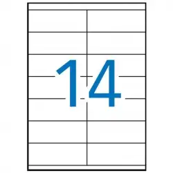 (04709) MULTI-3 ETIQUETAS ADHESIVAS 105X40MM INKJET/LÁSER C/RECTOS 14 X 100H BLANCO