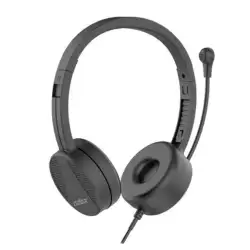 (NXAUSB01) NILOX AURICULARES MICRÓFONO BIAURAL ESTEREO C/ CABLE USB NEGRO