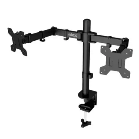 (NXDMA01B) NILOX SOPORTE DE MESA GIRATORIO 2 BRAZOS PARA MONITOR 8KG HASTA 32" NEGRO