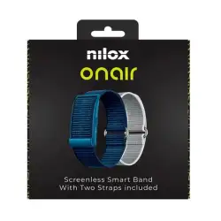 (NXSWONAIRBL) NILOX PULSERA INTELIGENTE SIN PANTALLA BLUETOOTH INCLUYE DOS PULSERAS AZUL Y PLATA