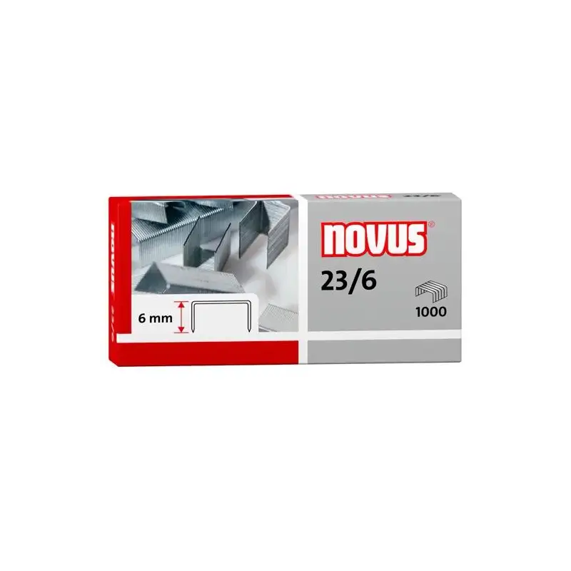 (042-0039) NOVUS GRAPAS 23/6 PARA GRAPADORAS DE GRUESOS CAJA 1000 UD