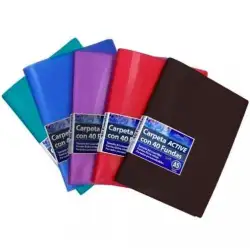 (17415) OFFICE BOX CARPETA 40 FUNDAS A5 ACTIVE PERSONALIZABLES TAPAS FLEXIBLES COLORES SUPRA