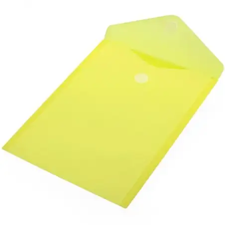 (90053) OFFICE BOX CARPETA SOBRE CIERRE C/VELCRO CLASSIC A4+ VERTICAL PLÁSTICO AMARILLO TRANSLÚCIDO