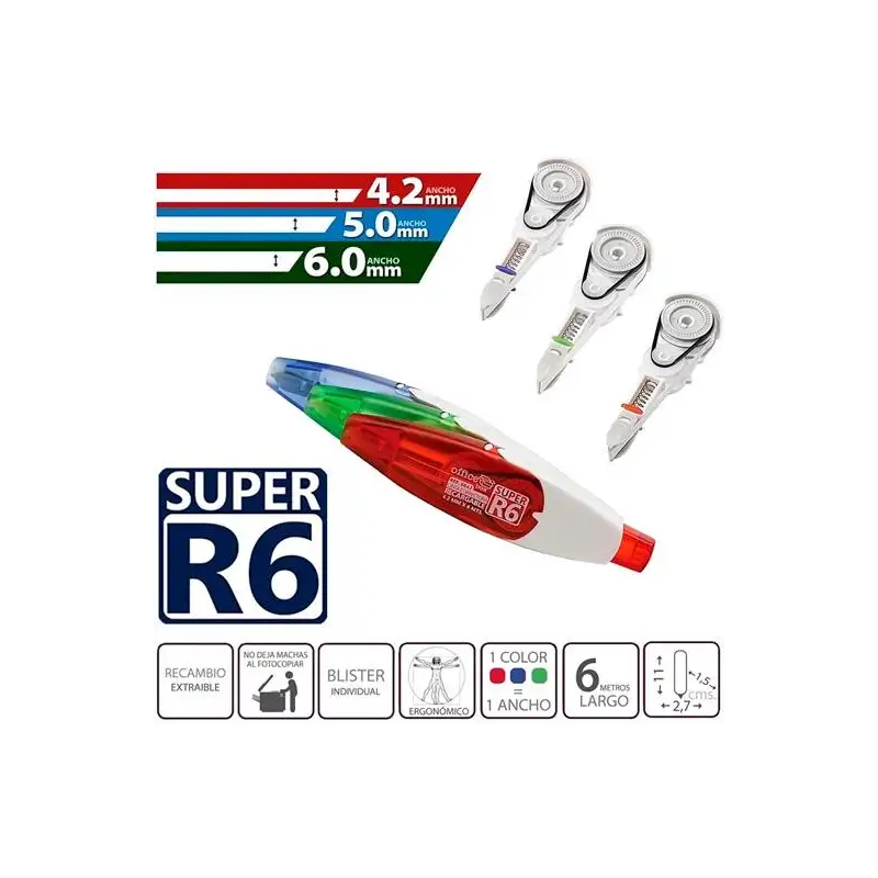 (1642) OFFICE BOX RECAMBIO CINTA CORRECTORA SUPER R6 RETRÁCTIL 4