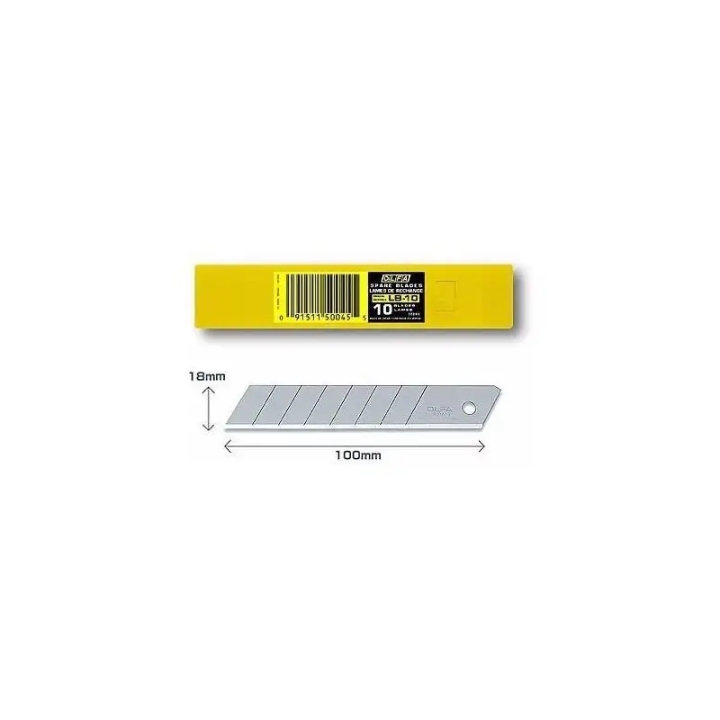 (LB-10) OLFA REPUESTO CUTTER 100X18MM / CUCHILLA FRACTURABLE 10 CUCHILLAS