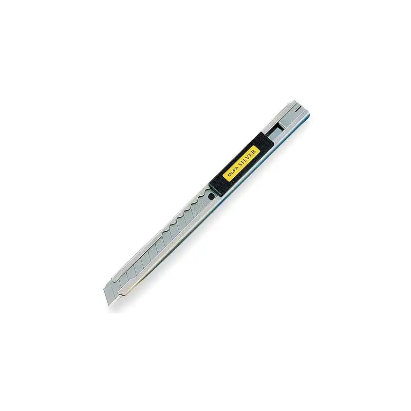 (SILVER) OLFA CUTTER SILVER  / CUCHILLA FRACTURABLE DE 9 MM / SISTEMA AVANCE CUCHILLA AUTOMATICO